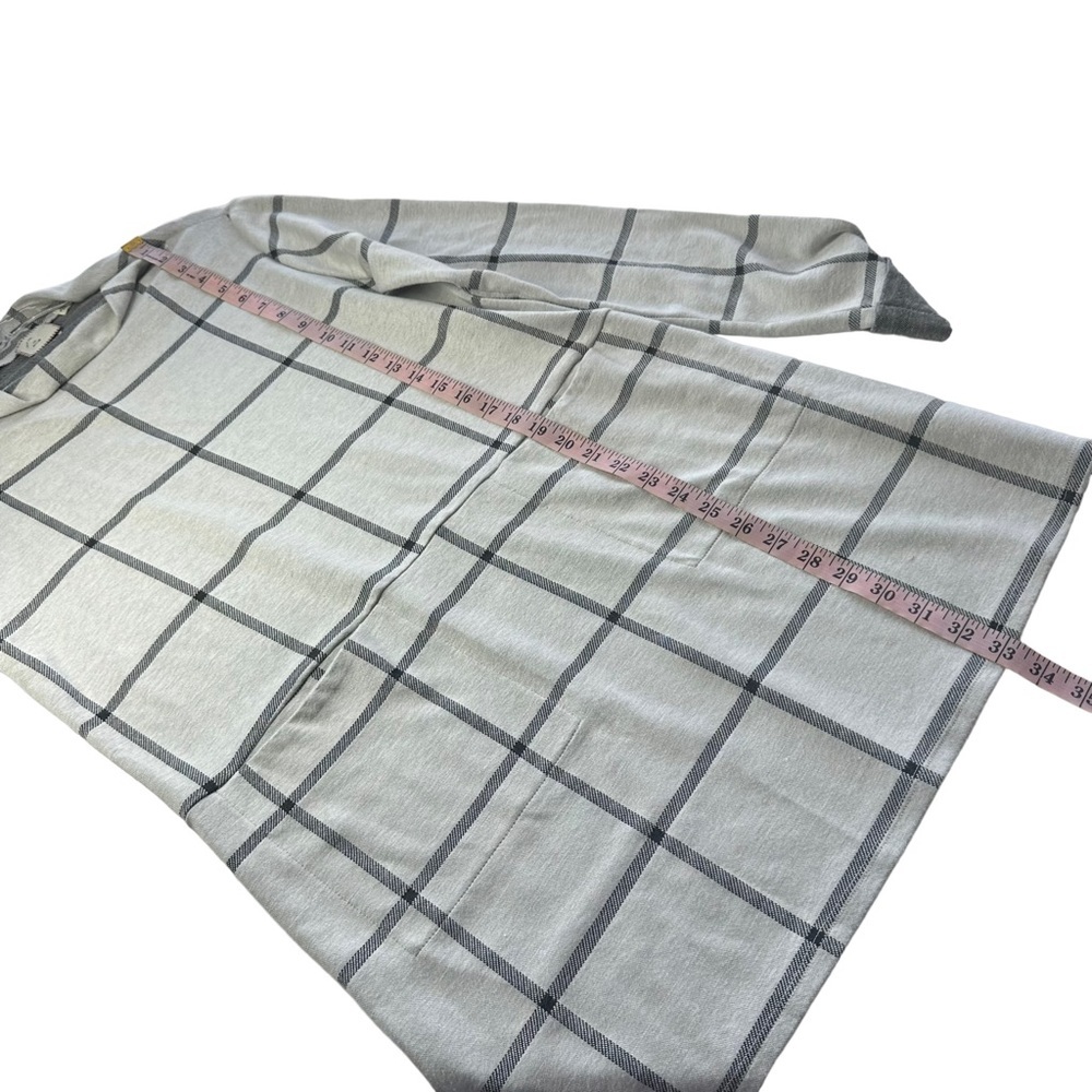 ANTHROPOLOGIE POSTMARK Windowpane Sweater Tunic Mini Dress Plaid‎ Medium M Gray - Picture 8 of 8